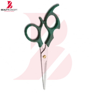 Tijeras de Peluquería Ergonómicas de Plástico Verde Oscuro con Mango de Plástico, Cuchilla Afilada de Acero Inoxidable, Tijeras para Cortar Cabello, Calidad Profesional de Salón - Product Image 2