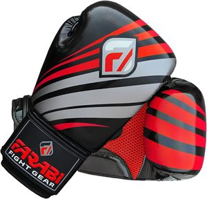 Gants de boxe unisexes Farabi Premium en cuir PU sur mesure, fermeture auto-agrippante, respirants, légers, anti-humidité, avec poignées ergonomiques - Product Image 2