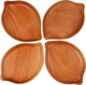 Assiettes de service en bois faites à la main, forme irrégulière, couleur unie, design minimaliste, finition polie, pour fêtes et réceptions - Product Image 1