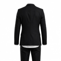 Veste de costume unisexe noire respirante pour adulte, tenue formelle avec chemise blanche, 100 % polyester, tissée, impression personnalisée, 340 grammes