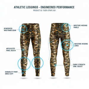 Fitness Apparels Customized Printed Compression Leggings for Gym Workout Running Training Activewear Pants Tights Whole Sale - Product Image 2