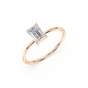 REYES Luxury Design <b>Emerald</b> Cut 0.98Ct Moissanite Solitaire <b>Ring</b> in 925 Sterling <b>Silver</b> GRA Certified Fine Jewelry For Women - Product Image 1
