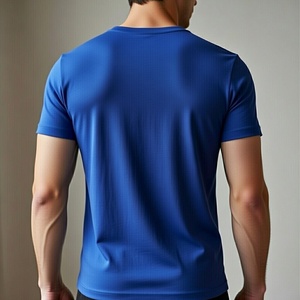 T-shirt pour homme à col rond, manches courtes, couleur unie, coupe classique, tissu tricoté de qualité supérieure, personnalisable - Product Image 6
