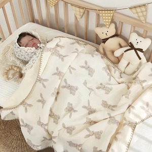 Ventes en gros de couvertures pour bébés en coton doux rectangulaires en mousseline - Product Image 4