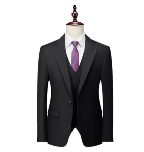 Costume d'affaires bordeaux pour homme, simple boutonnage, col à revers, mélange de laine, infroissable, coupe classique, style britannique - Product Image 6