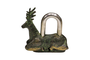 Candado de Latón con Forma de Ciervo Vintage, Cerradura Metálica Ornamentada con Acabado Antiguo y Llaves de Esqueleto - Product Image 6