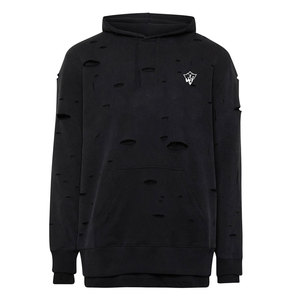 OEM <b>Men</b> Distressed Hoodies Heavy Cotton Hooded <b>Pullover</b> Street Fashion Apparel Custom Production - Product Image 1