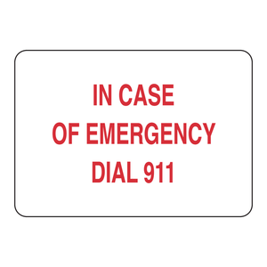 Señal de Emergencia Brady para Llamar al 911 - Roja sobre Blanca, Impresa con UV, Señal de Advertencia para Interiores/Exteriores - Product Image 2