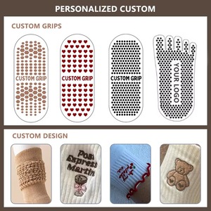 Calcetines de Pilates de Punto de Alta Elasticidad con Logotipo Personalizado, Gruesos de Invierno con Bordado de Felpa para Fitness y Yoga, Largo hasta la Pantorrilla con Puño con Logotipo - Product Image 5