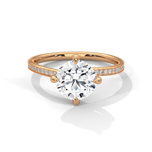 แหวนเพชรทองคำ 14K เพชรเพาะเลี้ยงในห้องปฏิบัติการ แหวนทองคำแท้ 18K สำหรับผู้หญิง สไตล์คลาสสิก รับรองโดย IGI แหวนหมั้น แหวนครบรอบ - Product Image 5