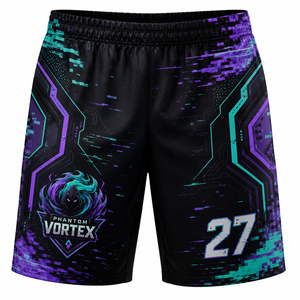 Pantalones Cortos Deportivos para Hombre Phantom Vortex, Estampado Sublimado, Absorción de Humedad, Cintura Elástica, 100% Poliéster, para Todas las Temporadas - Product Image 1