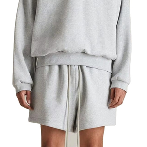 High Quality Solid Color Zip <b>Up</b> Hooded Top Men Blank Two Piece Set Durable Blend Breathable Apparel Bag <b>Box</b> - Product Image 3