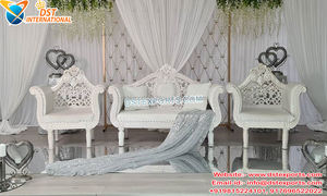 Canapé de mariage exquis neuf, canapé en bois sculpté pour mariage indien, canapé d'amour en métal doré pour mariage asiatique, décoration d'événement au Royaume-Uni - Product Image 6