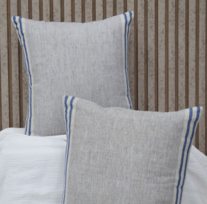 Handcrafted 100% Linen Decorative <b>Cushion</b> <b>Cover</b> Pink Stripe Square Pillow <b>Cover</b> for Modern Farmhouse Interior - Product Image 2