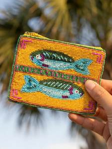 Magnifique porte-monnaie de créateur avec broderie artisanale et travail perlé artistique - Product Image 5