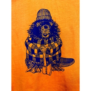 Camiseta de Manga Corta para Niño, Color Naranja, con Estampado de Mapache, Informal, de Algodón Jersey, con Logotipo Frontal - Product Image 2
