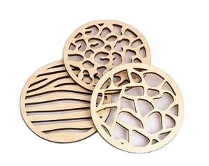 Posavasos de tablero duro de MDF de Squarestone de 3,75 '', posavasos promocional con parte trasera de corcho de tradición única - Product Image 5