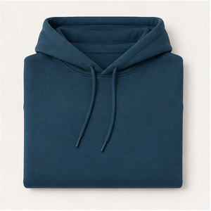 เสื้อฮู้ดดี้ผู้ชายสีน้ำเงินเบนซินทรงหลวมสไตล์สปอร์ต ปรับแต่งได้ พร้อมเชือกผูกแบบโทนสี ด้านหน้าเรียบหรู ผลิตจากผ้าคอตตอนผสมเทอร์รี่ รุ่น MHOOD-0018 - Product Image 5