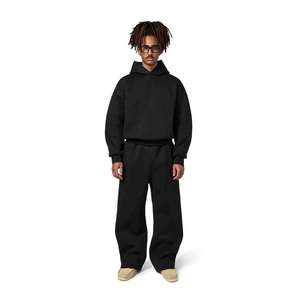 Ensemble survêtement homme oversize avec sweat à capuche et pantalon de jogging ample à jambes larges, 2 pièces, style streetwear décontracté, vente en gros - Product Image 1