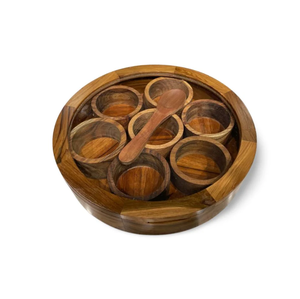 Caja de especias de madera de mango con 12 compartimentos para especias, tarros de sal y pimienta, herramientas para hierbas y especias, caja de especias de madera - Product Image 4