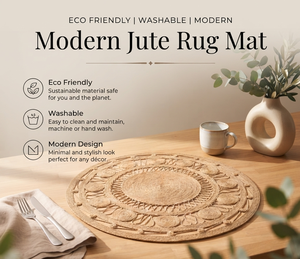 Nouveau tapis en jute de luxe pour salon, tapis en chanvre naturel, tapis de chambre à coucher en lin, tapis rond en jute tissé à la main - Product Image 3