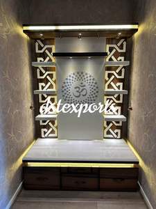 Compre un Templo Blanco Moderno con Puertas para el Hogar, Templo de Madera con Diseño Om, Mandir de Diseño Moderno con Almacenamiento, EE. UU., Australia - Product Image 3