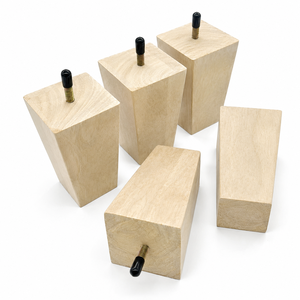 Pata de Mueble Rectangular de Madera Maciza, Diseño Minimalista, Fácil Instalación, para Uso en Hogar u Oficina, Pata de Sofá de Madera Maciza - Product Image 1