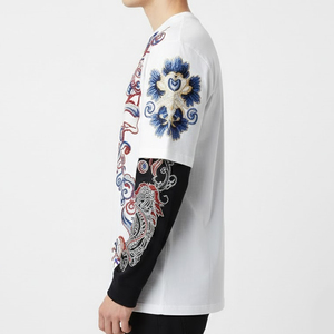 เสื้อยืดแขนสองชั้นผู้ชายคุณภาพสูงจากผู้ผลิต ระบายอากาศได้ดี ไซส์ใหญ่ ผ้าฝ้าย 100% เป็นมิตรกับสิ่งแวดล้อม ดีไซน์เรียบด้านหน้า ทันสมัย - Product Image 2