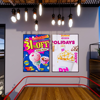 Cadre d'affichage lumineux pour enseignes, en aluminium, rectangulaire, ultra-plat, avec éclairage LED, personnalisable, pour affiches d'anime