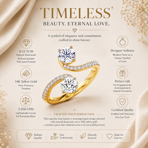 แหวนหมั้นเพชรทองคำขาว 14K สำหรับผู้หญิง | แหวนเพชรทรงกลมเจียระไนบริลเลียนท์ 0.55 กะรัต ฝังแบบหนามเตย ดีไซน์สวยหรูสำหรับผู้หญิง - Product Image 5