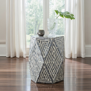 Mesa de Centro de Lujo Hecha a Mano en Vietnam con Incrustaciones de Hueso y Nácar con Patrón Floral, Mueble Decorativo para el Hogar - Product Image 3