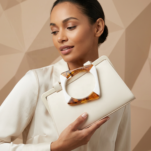 Pochette en résine et acrylique écologique avec poignée écaille de tortue, forme personnalisée, accessoire de mode DIY - Product Image 1