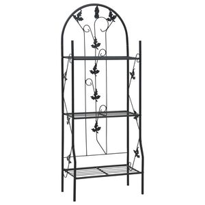 Black <b>Iron</b> 3-Layer Plant Rack 20.5"x11"x50.4" Garden Supplies - Product Image 1