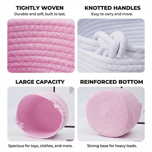 Cestas de Almacenamiento Tejidas de Bambú Ecológicas, Multifuncionales, con Colores y Patrones Personalizados, para el Hogar, Comedor, Frutas, Lavandería - Product Image 4