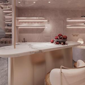 सुरुचिपूर्ण उच्च अंत सौंदर्य सैलून सजावट सौंदर्य प्रसाधन प्रदर्शन दर्पण अनुकूलन योग्य प्रदर्शन रैक डिस्प्ले काउंटर आंतरिक सजावट - Product Image 4