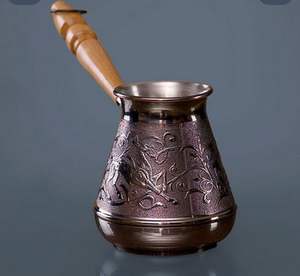 เครื่องชงกาแฟตุรกีแบบดั้งเดิม ทำจากโลหะ พร้อมด้ามจับไม้ทนความร้อน สำหรับใช้ในบ้าน ห้องครัว และร้านกาแฟ - Product Image 1