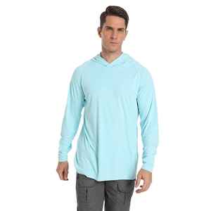 Sudadera con Capucha para Hombre con Protección UV UPF 50+, Manga Larga, Color Sólido, Ropa de Pesca Transpirable, Color Personalizado, Logotipo Personalizado - Product Image 2
