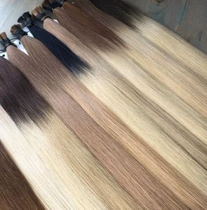 Venta caliente de alta calidad virgen cutícula alineada extensiones de cabello humano a granel marrón oscuro extensión de cabello virgen - Product Image 4