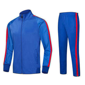 Ensemble de jogging pour homme, couleur blanche, blocs de couleur, manches longues, col montant, sportif, respirant, en polyester, pour le printemps, vêtements décontractés - Product Image 3