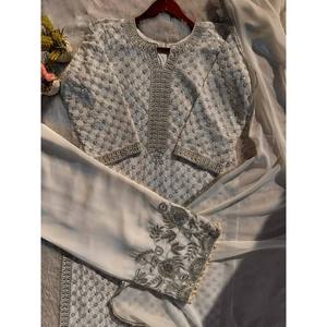 Ensemble de vêtements de soirée LG Designer pour femmes, blanc, taille M, haut et bas - Product Image 2