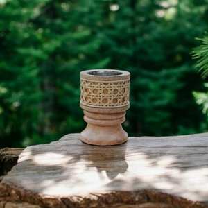 Quemador de incienso de madera tallado a mano, Mabkhara árabe, quemador de incienso Oud, soporte de incienso de madera natural, decoración para el hogar de estilo medioriental - Product Image 1