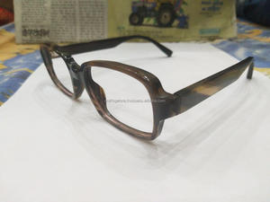 Montures de lunettes en corne d'animal unisexes en forme de visage en diamant de luxe de l'Inde monture de lunettes en gros en vrac - Product Image 5