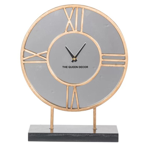 Top Elegant Designed Steel Metal Gold Finished Hotel And Office Desktop Tabletop Decoration Handmade Table <b>Clock</b> - Product Image 1