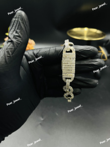 Pulsera de Lujo con Diamantes de Corte Redondo y Eslabones Infinitos, Engaste de Canal con Corte Baguette, Pulsera Unisex para Uso Diario - Product Image 4