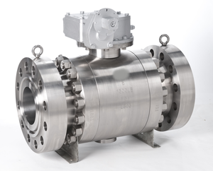 Robinet à boisseau sphérique en acier au carbone avec sièges en PTFE, conception ignifuge, ASTM A105N, 8 pouces, classe 600, NPT, FB, actionné par engrenage, API 60, eau, OEM - Product Image 2