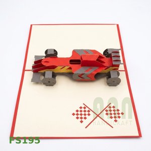 ANN HANDICRAFT Tarjeta de Felicitación 3D Pop-up Hecha a Mano en Vietnam, Personalizable, con Diseño de Coche de Fórmula 1, Invitaciones de Papel Troquelado de 4 Colores, FS195 - Product Image 3