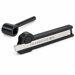 <b>Lathe</b> Parting Off Cut Off <b>Tool</b> Holder Set with 1/16 x 5/16 x 3-1/2 inch M2 HSS Blade and Wrench for Metal Turning and Grooving - Product Image 4