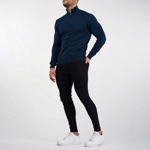 Pull en maille bleu marine pour homme, coupe classique, col rond, couleur unie, vêtement d'hiver, Spandex/Coton, édition de qualité supérieure - Product Image 5