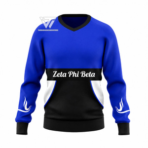 เสื้อกีฬาแขนยาวลายทีม Zeta phi Beta เสื้อกีฬาแขนยาวสีฟ้าเข้มปักลายสำหรับวิทยาลัย - Product Image 1