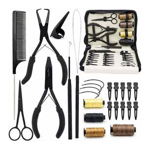 Kit d'outils pour extensions capillaires avec aiguille à boucle, ciseaux, pinces et pince à micro-anneaux pour usage professionnel, prix usine OEM - Product Image 6